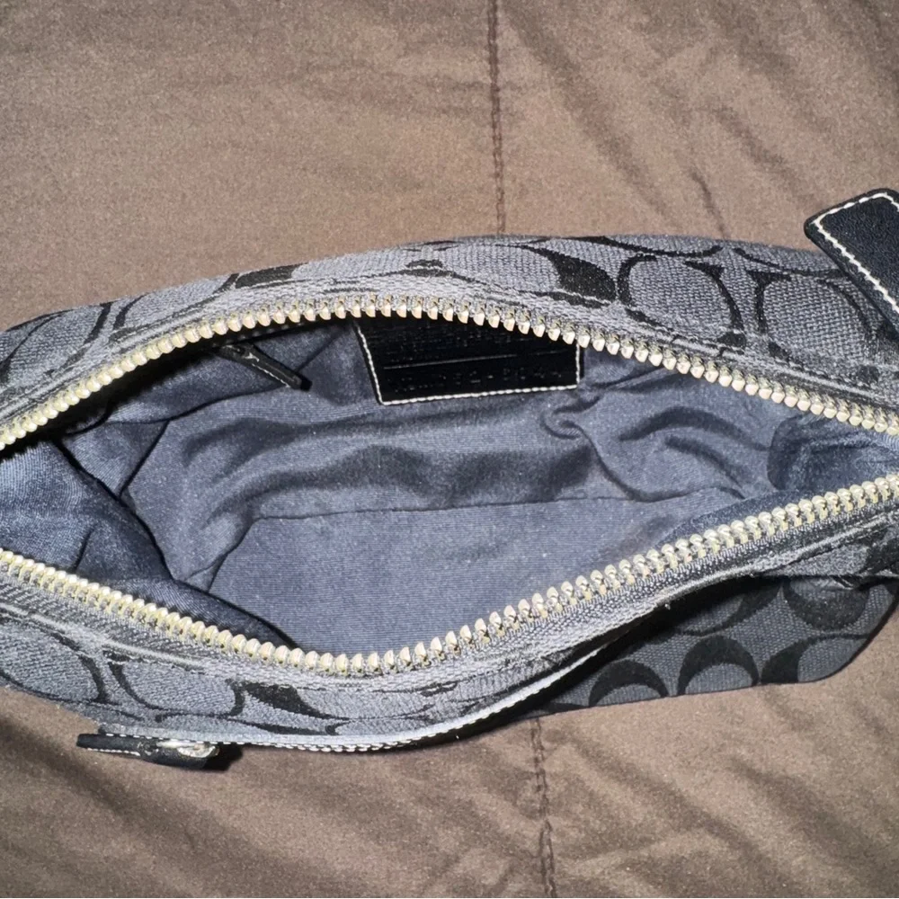 Coach Black Mini Bag with Signature Pattern - Picture 6 of 7